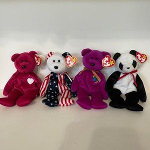 Vintage Ty Beanie Babies 4 Bears Millennium